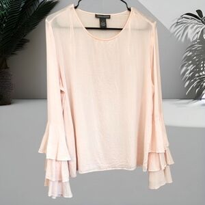 Chelsea and Theodore Boho Chic Ruffled Sleeve Dressy Top